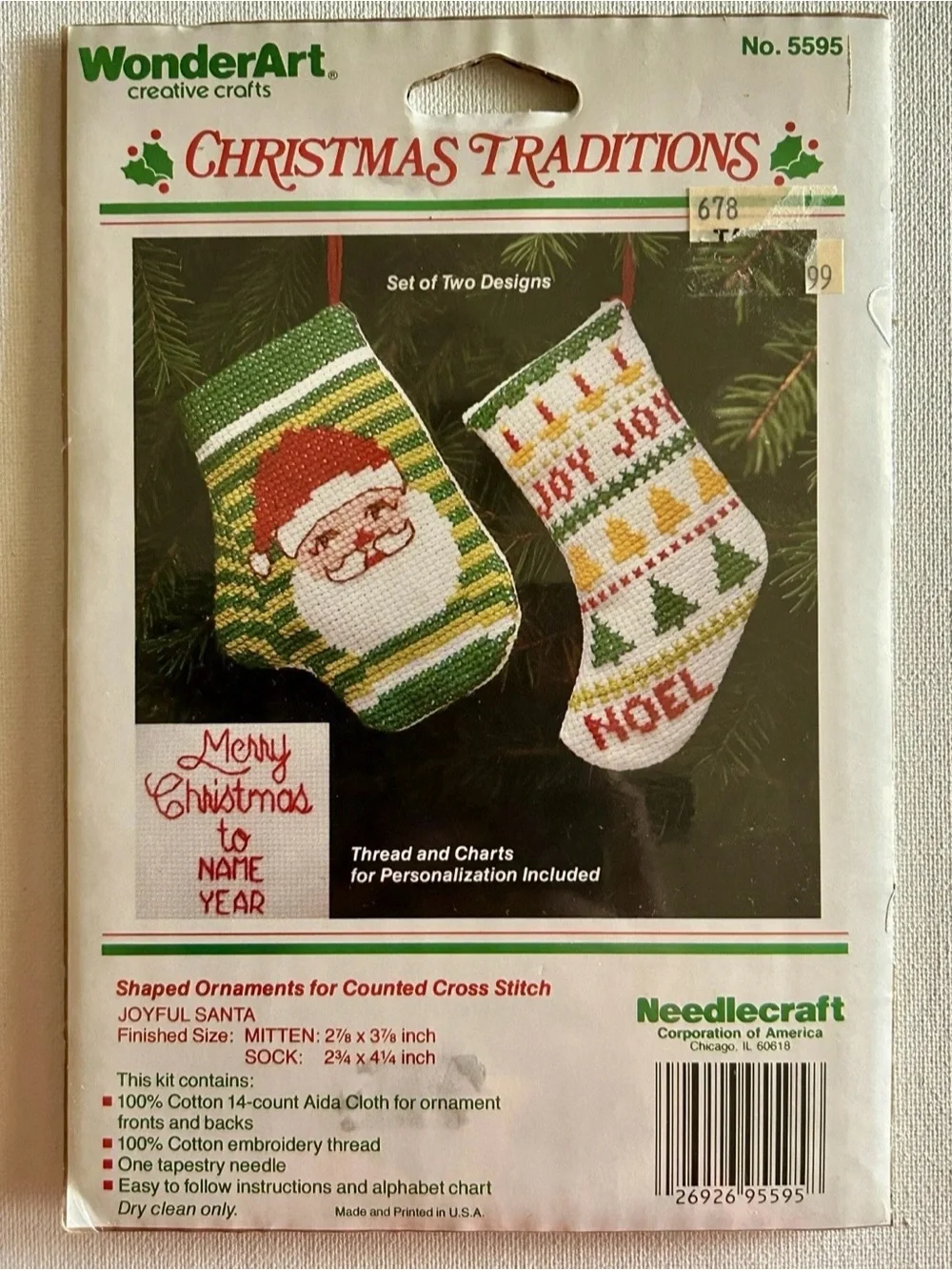 Joyful Santa Ornaments Cross Stitch Kit by WonderArt